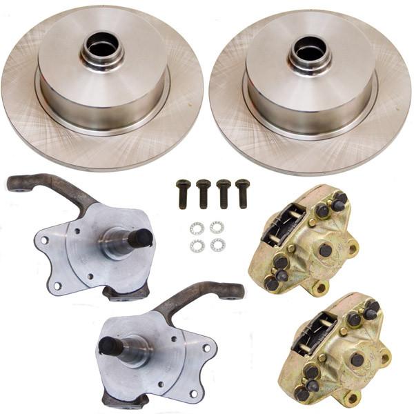 Front Disc Brake Kit With Stock Disc Spindles, Blank Pattern Rotors - Speedometer & Auto Electric