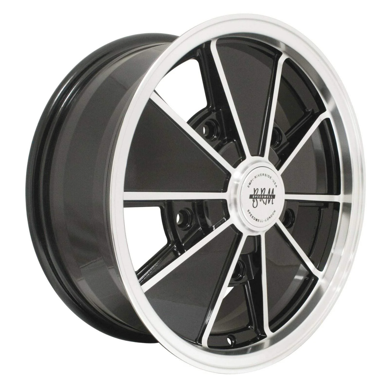Empi BRM 10-1086 Gloss Black w/ Polished Lip & Spoke Edges 7x17