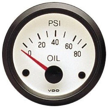 Oil Pressure Gauge, White Series, 0-80 PSI - Speedometer & Auto Electric