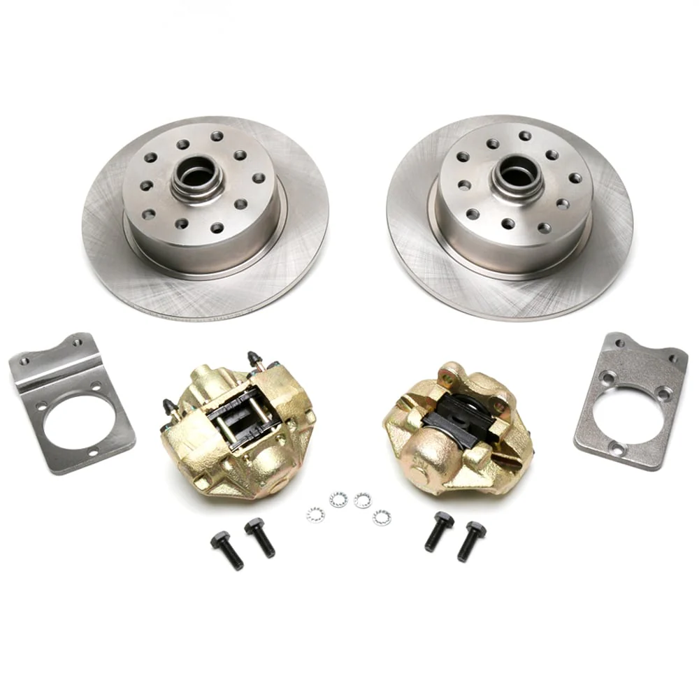 No Hassle Front Disc Brake Kit, fits Stock Drum Spindles, (1966-77) 5-Lug Dual Pattern - 5 x 130mm & 5 x 112mm - Speedometer & Auto Electric