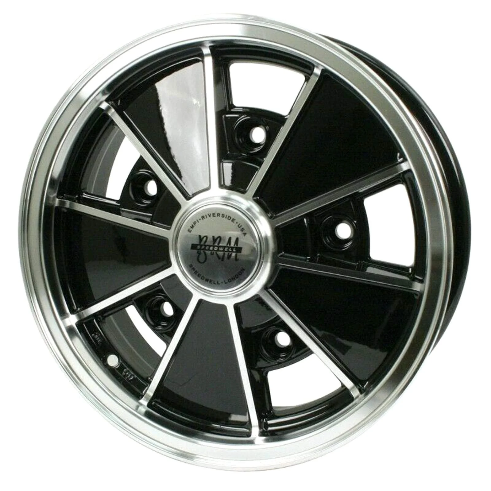 Empi BRM 10-1086 Gloss Black w/ Polished Lip & Spoke Edges 7x17