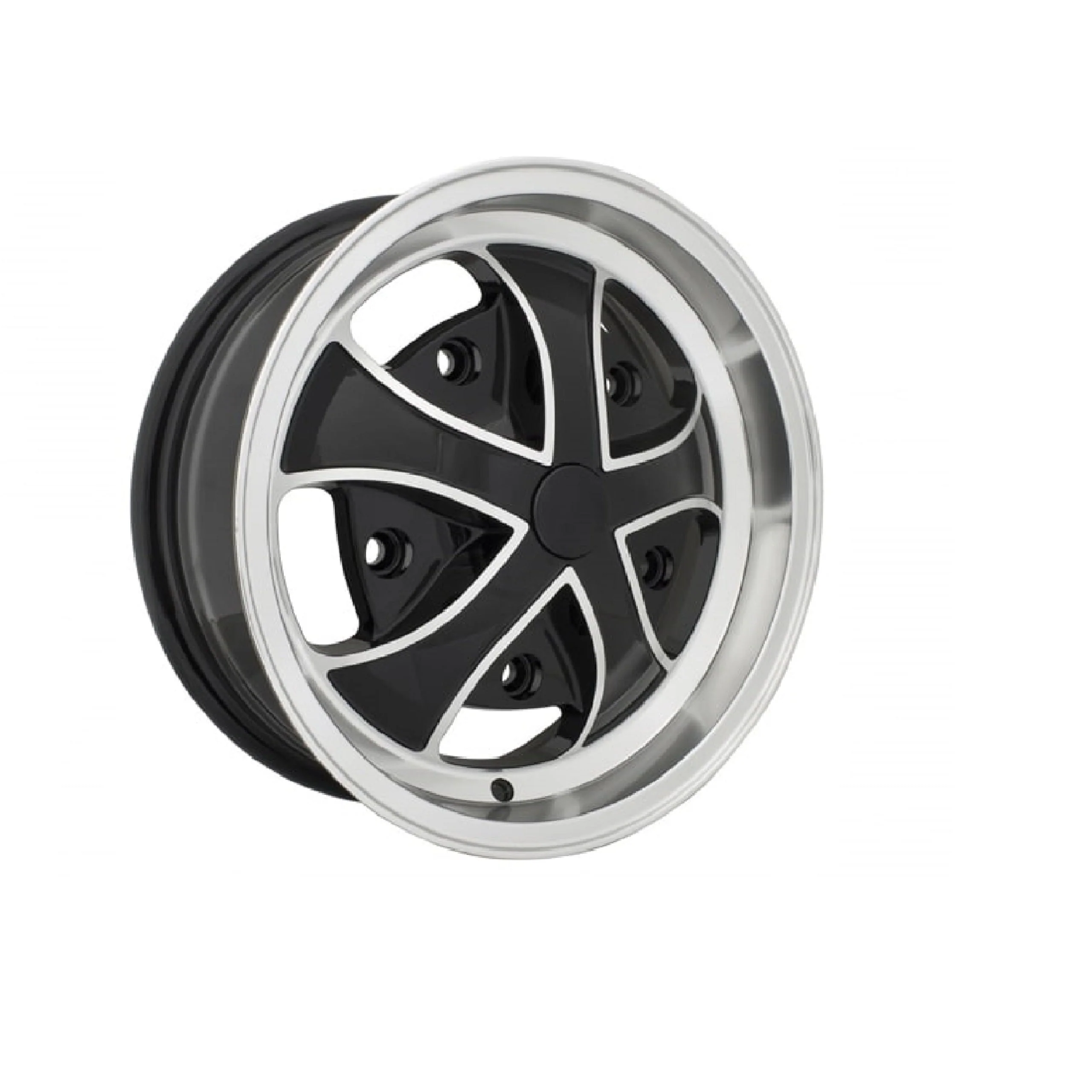 Rebel Wheels - Gloss Black w/Polished Lip & Ribs, 5x205 (Set of 4) - Speedometer & Auto Electric