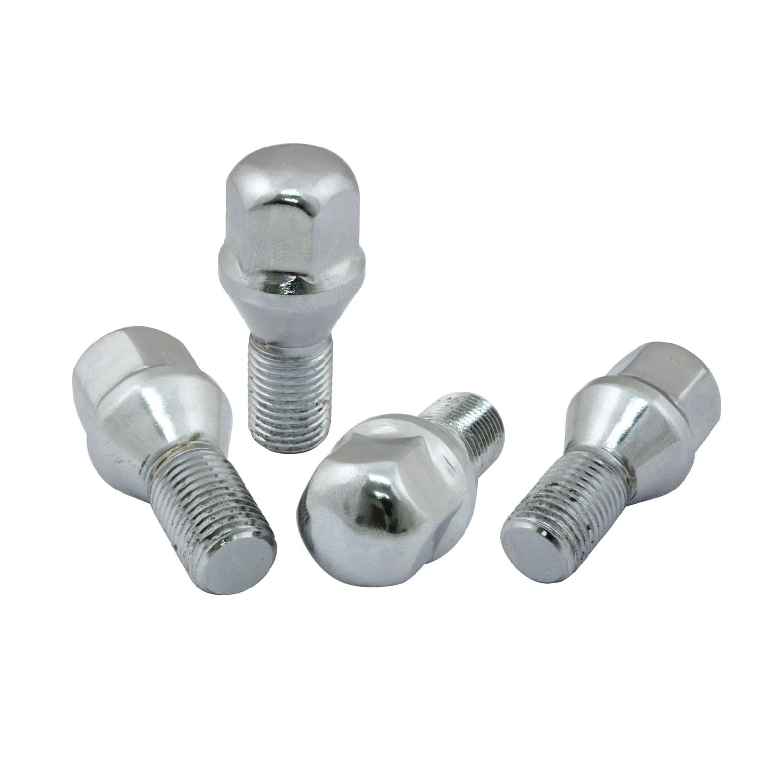 Chrome Lug Bolts - 14mm, 60°, Set of 4 - Speedometer & Auto Electric