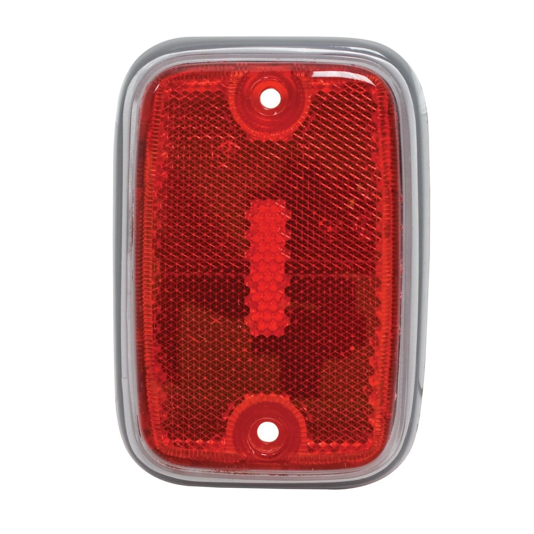 Side Marker Lens, Type 2, 70-74, Red/Silver Trim, Each - Speedometer & Auto Electric
