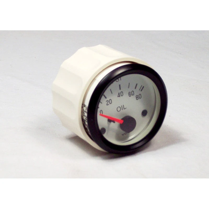 Oil Pressure Gauge, White Series, 0-80 PSI - Speedometer & Auto Electric