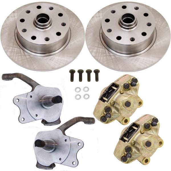Front Disc Brake Kit, Stock Disc Spindles, 5-Lug Dual Pattern Porsche/Bus - 5 x 130mm & 5 x 112mm(1966-77) - Speedometer & Auto Electric