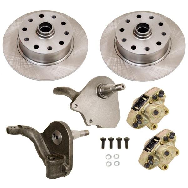 Front Disc Brake Kit, Drop Spindles, 5-Lug Porsche / Bus Pattern - 5 x 130mm & 5 x 112mm - Speedometer & Auto Electric
