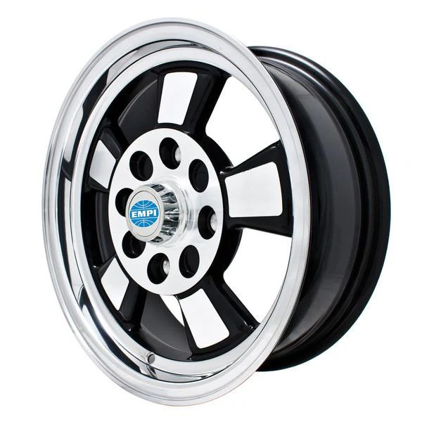 Empi 9732 Riviera Gloss Black w/ Polished Lip & Spokes 5.5x15