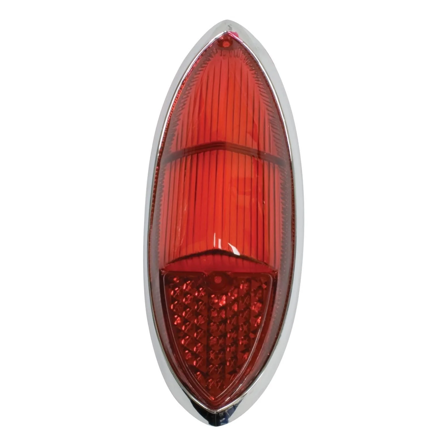 Tail Light Lens w/ Chrome Ring, Ghia 60-69, 100% Red, Each - Speedometer & Auto Electric